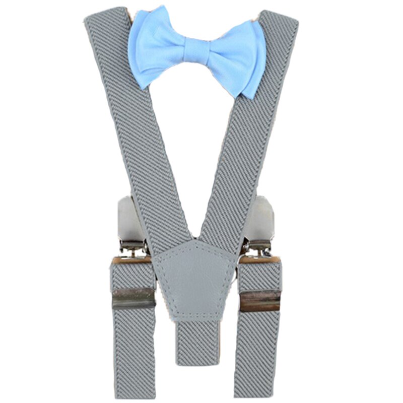 Set doua piese bretele si papion pentru baieti Topgal 090215T, Gri