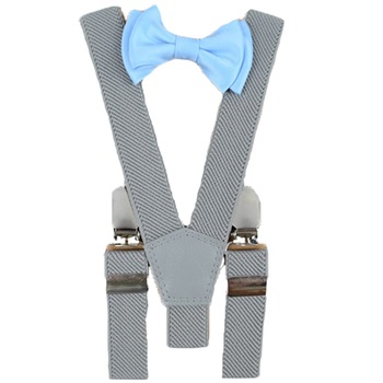 Set doua piese bretele si papion pentru baieti Topgal 090215T, Gri Set doua piese bretele si papion pentru baieti Topgal 090215T, Gri