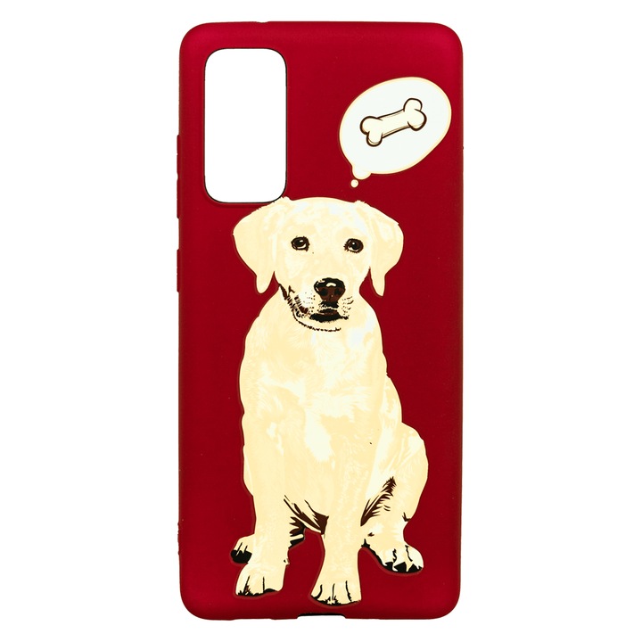 Husa de telefon, LUXO, compatibil cu Samsung Galaxy S20 FE, model Dog & Bone cu efect fosforescent, TPU, multicolor