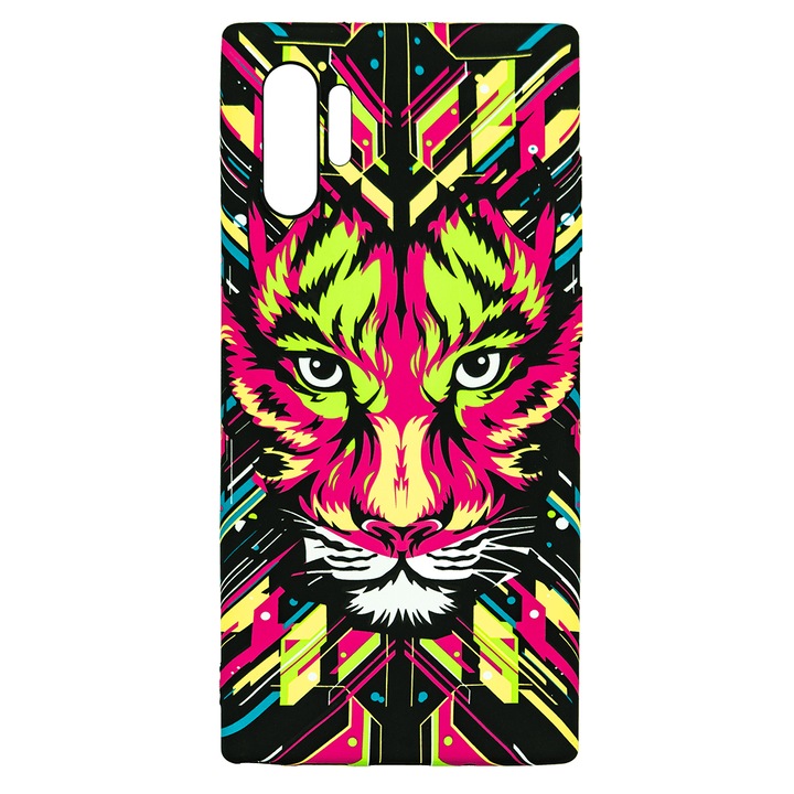 Husa de telefon, LUXO, compatibil cu Samsung Galaxy Note 10 Plus, model HyperTech Puma cu efect fosforescent, TPU, multicolor