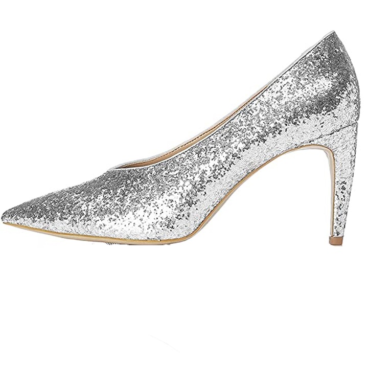 Find Női magas sarkú cipő, flitterekkel, 8,3 cm-es sarokkal, Ezüstszín