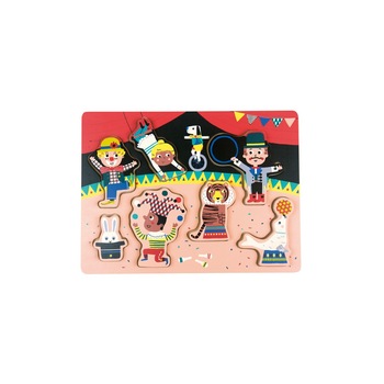 Puzzle din lemn Lumea Circului, 7 piese Multicolor Puzzle din lemn Lumea Circului, 7 piese Multicolor