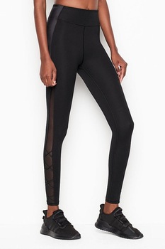 Colanti VICTORIA'S SECRET cu talie inalta dubla modelatoare si Logo, Incredible Essential Lace-Up, Black, Marimea M Colanti VICTORIA'S SECRET cu talie inalta dubla modelatoare si Logo, Incredible Essential Lace-Up, Black, Marimea M
