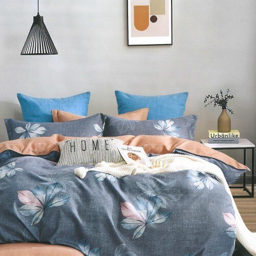 Set Lenjerie finet 4 piese cu floricele, ValleRosa, 220 x 230 cm, Dreams
