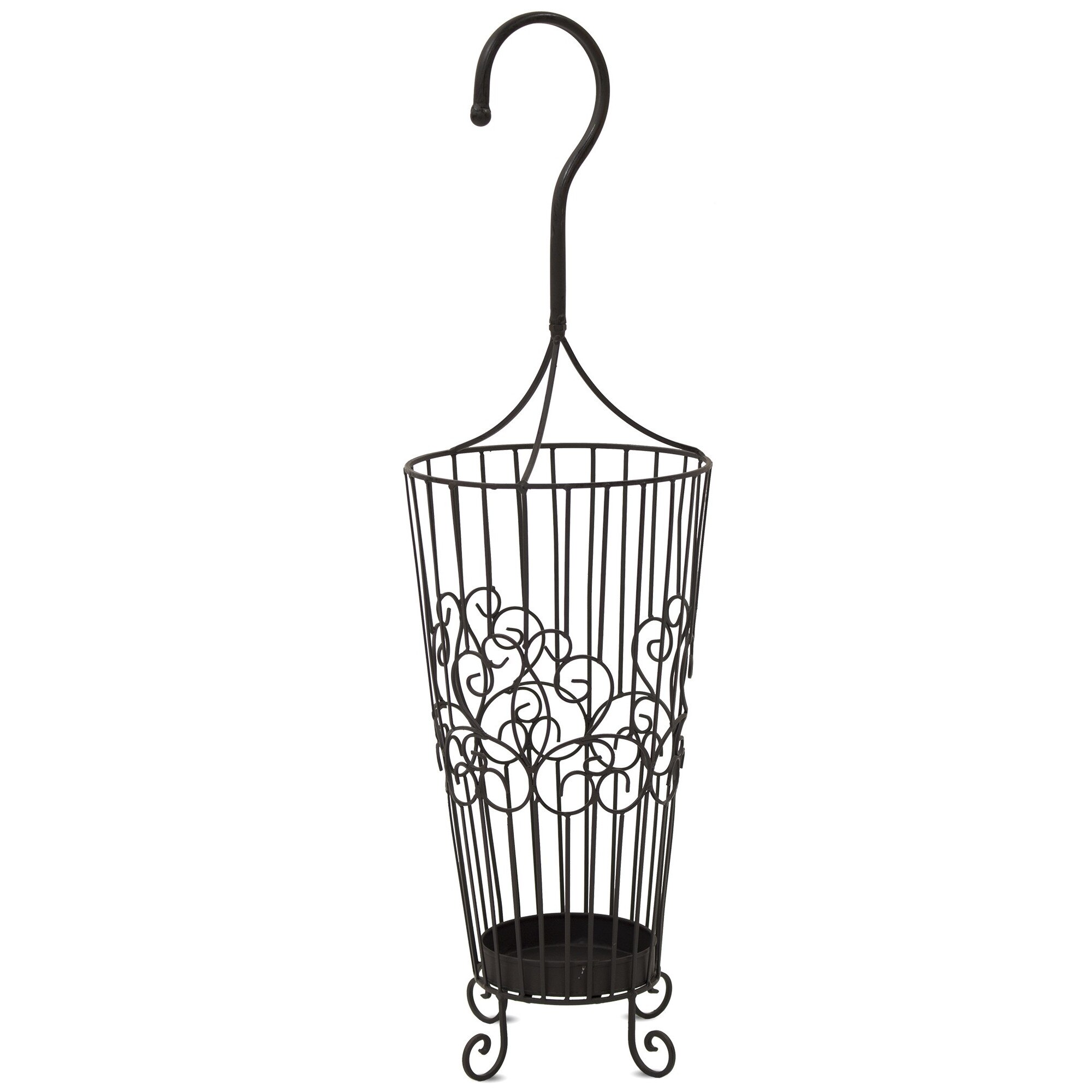 Suport metalic pentru umbrele, negru, 88x25,5x25,5 cm