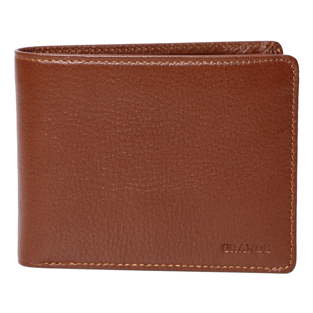 Portofel 2in1 cu port card, pentru barbati, din piele naturala, 1508LTBN maro deschis