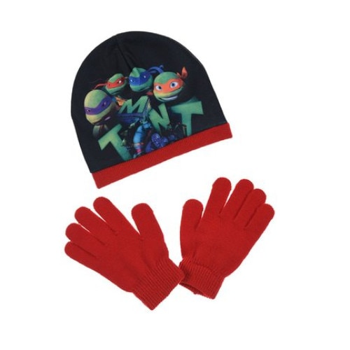 Set caciula si manusi, Testoasele Ninja 8796, Rosu/Negru