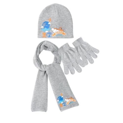 Set caciula, manusi, fular Planes 8788, Gri