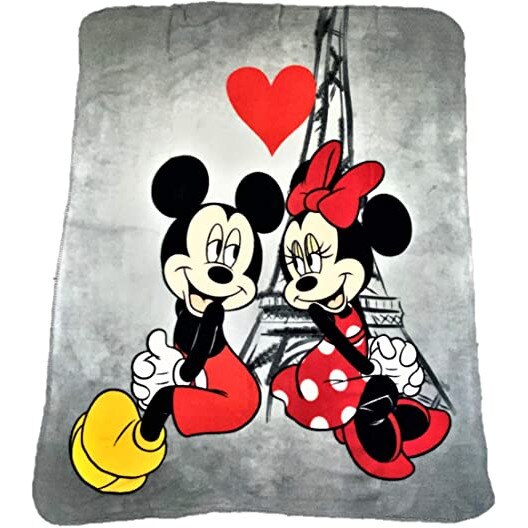 Patura polar Minnie&Mickey la Paris 120x140 cm Multicolor 120x140