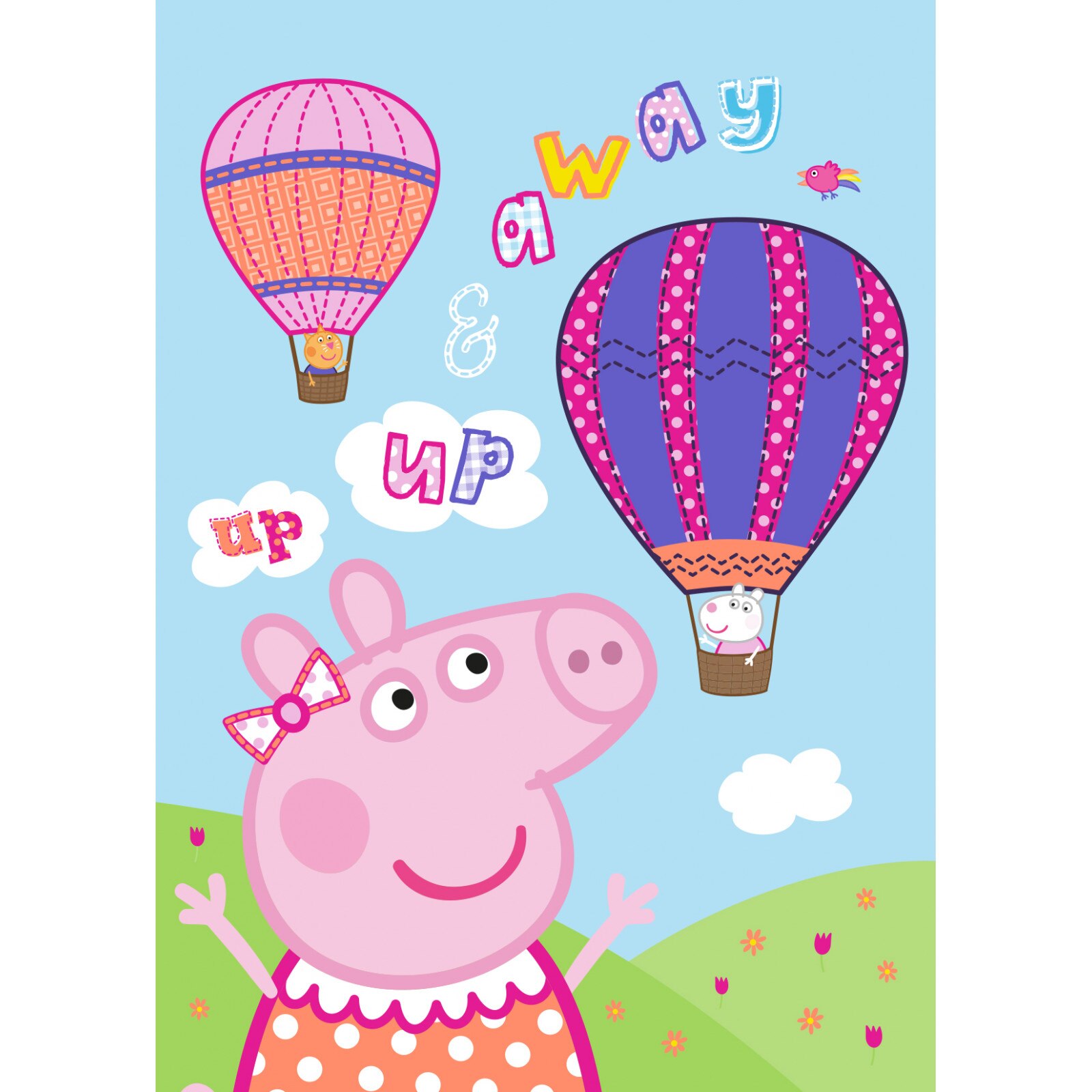 Patura polar Peppa Pig Up&Away 100x140 cm Multicolor
