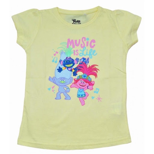 Tricou maneca scurta Trolls World Tours 9782, Galben