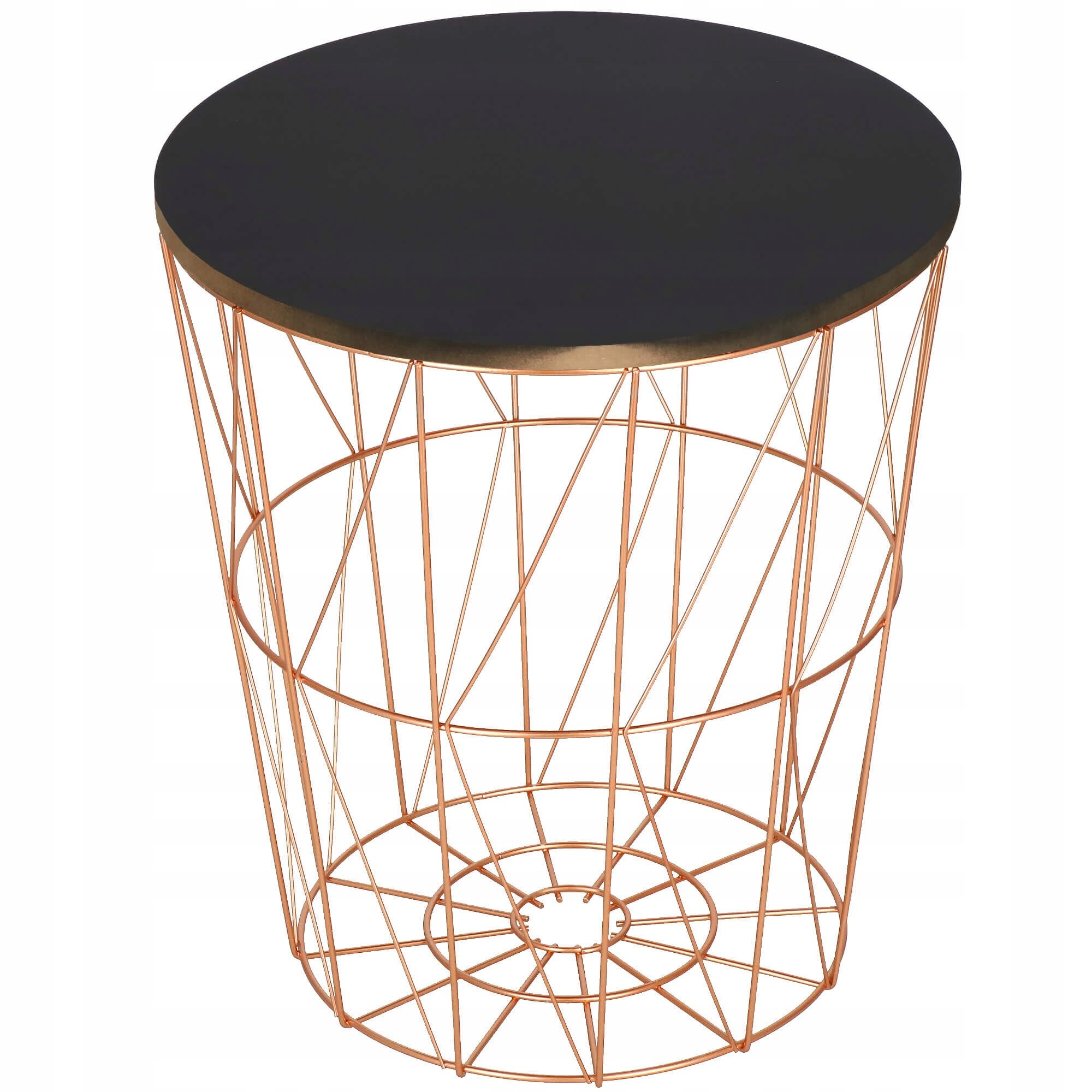 Masuta cafea Atelier Sersimo, structura metal cu blat MDF, Auriu/Negru, diametru 40 cm