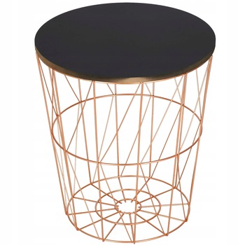 Masuta cafea Atelier Sersimo, structura metal cu blat MDF, Auriu/Negru, diametru 40 cm Masuta cafea Atelier Sersimo, structura metal cu blat MDF, Auriu/Negru, diametru 40 cm