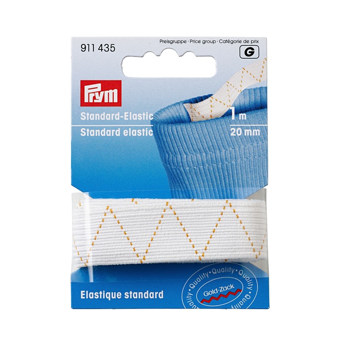 Univerzális elasztikus 20 mm széles, 1 m hosszú, fehér, Prym