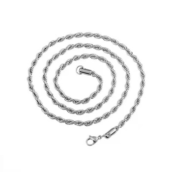 Colier lant Barbati, otel inoxidabil, Hip-hop, Nevermore, lungime 60 cm, grosime 3 mm, Argintiu Colier lant Barbati, otel inoxidabil, Hip-hop, Nevermore, lungime 60 cm, grosime 3 mm, Argintiu