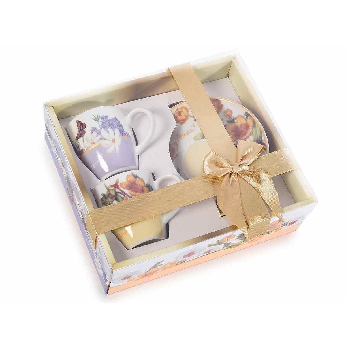 Set 2 cesti portelan in cutie cadou 18 cm x 16 cm x 6 h