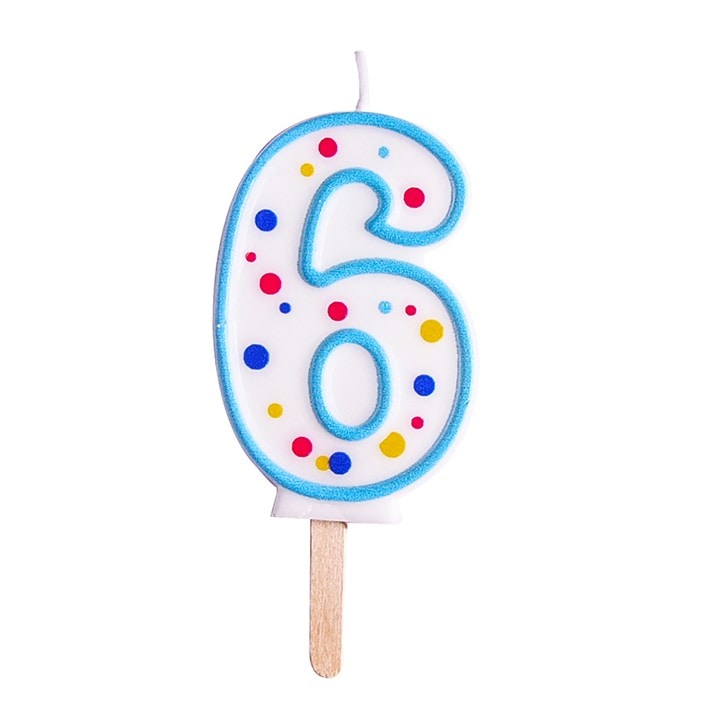 PME, 6-os számú torta gyertya, kék