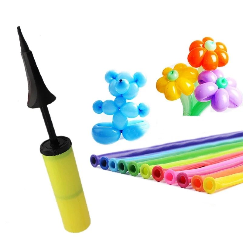 Set baloane asortate pentru modelaj cu pompa manuala Funny Fashion, latex, 50 bucati