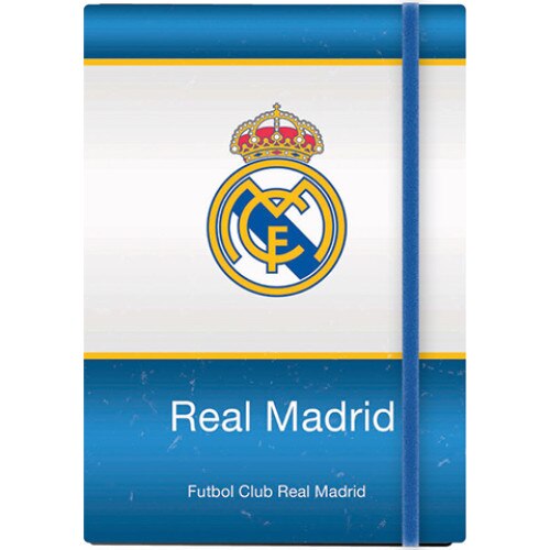 Caiet de notite A6 cu elastic Real Madrid, Eurocom, 96 pagini