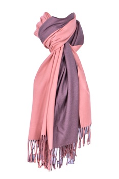 Fular casmir dama cu doua fete , Dacali, roz/mov Fular casmir dama cu doua fete , Dacali, roz/mov
