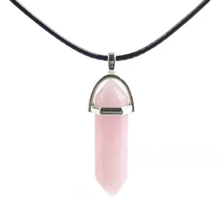 Nevermore kristálymedálos nyaklánc, világos rózsaszín