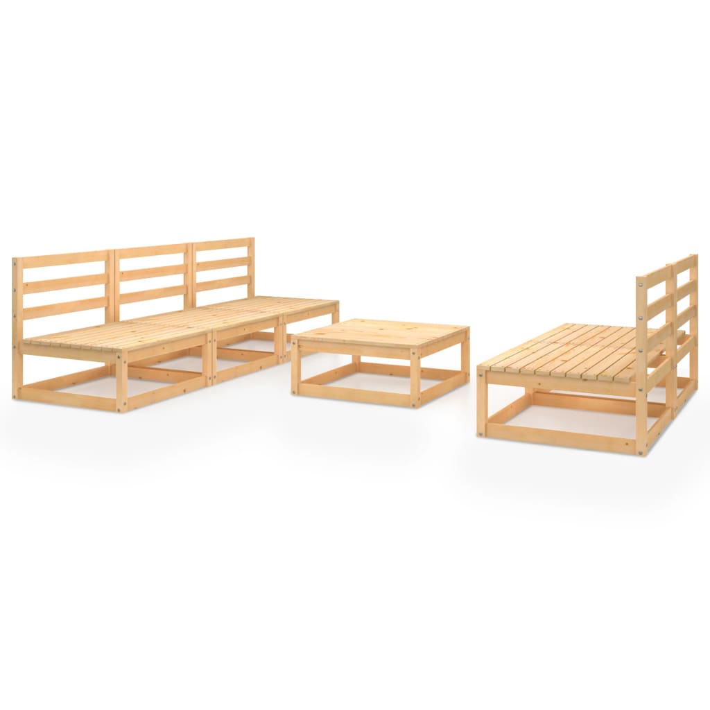 Set mobilier gradina 6 piese set canapele cu masuta, vidaXL, Lemn masiv de pin, Maro miere