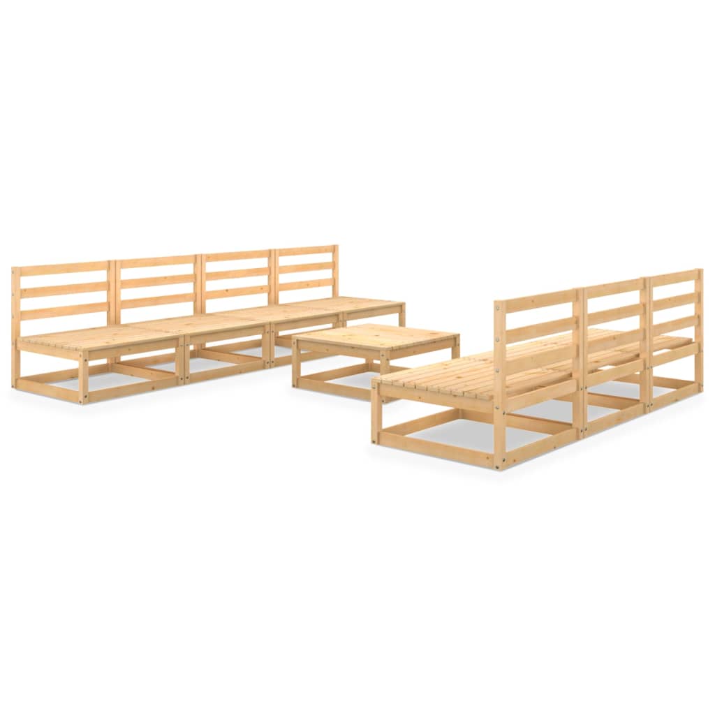 Set mobilier gradina 8 piese set canapele cu masuta, vidaXL, Lemn masiv de pin, Maro miere