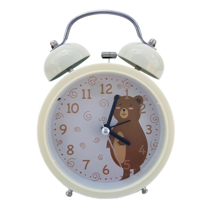 OEM Fém óra, asztali, macival, 9 x 13 cm