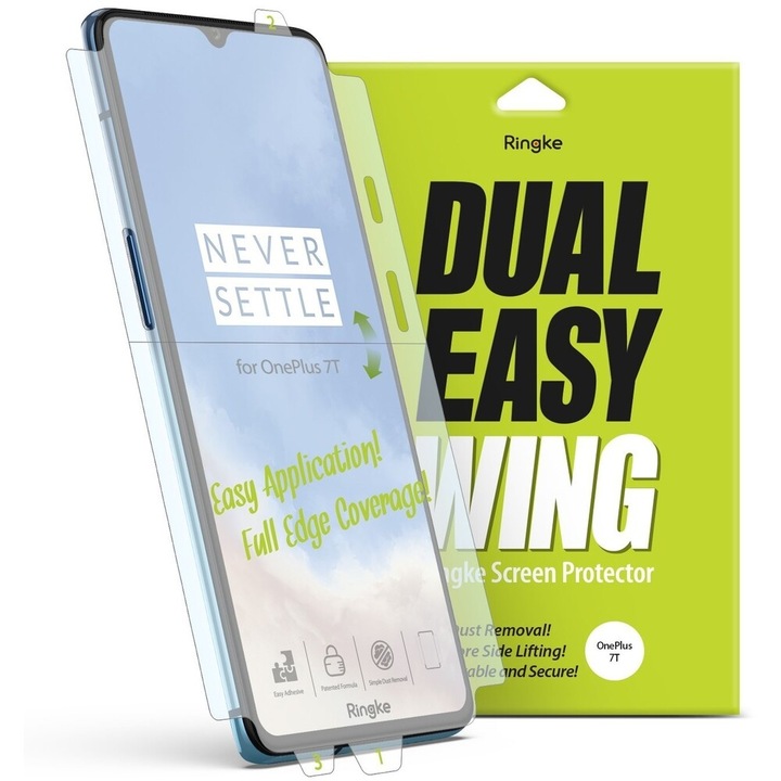 Комплект протектори Ringke Dual Easy Wing Full Cover, за OnePlus 7T, 2 Броя