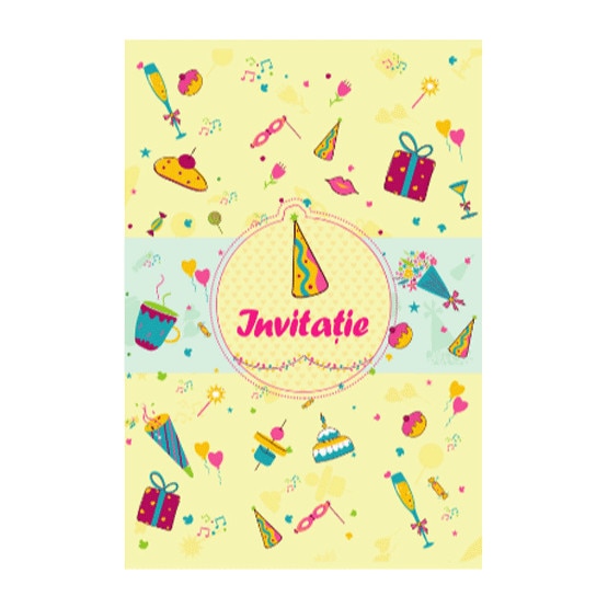 Set 20 de invitatii - Petrecere , Multicolor, Standard, Carton