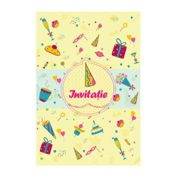 Set 20 de invitatii - Petrecere , Multicolor, Standard, Carton Set 20 de invitatii - Petrecere , Multicolor, Standard, Carton