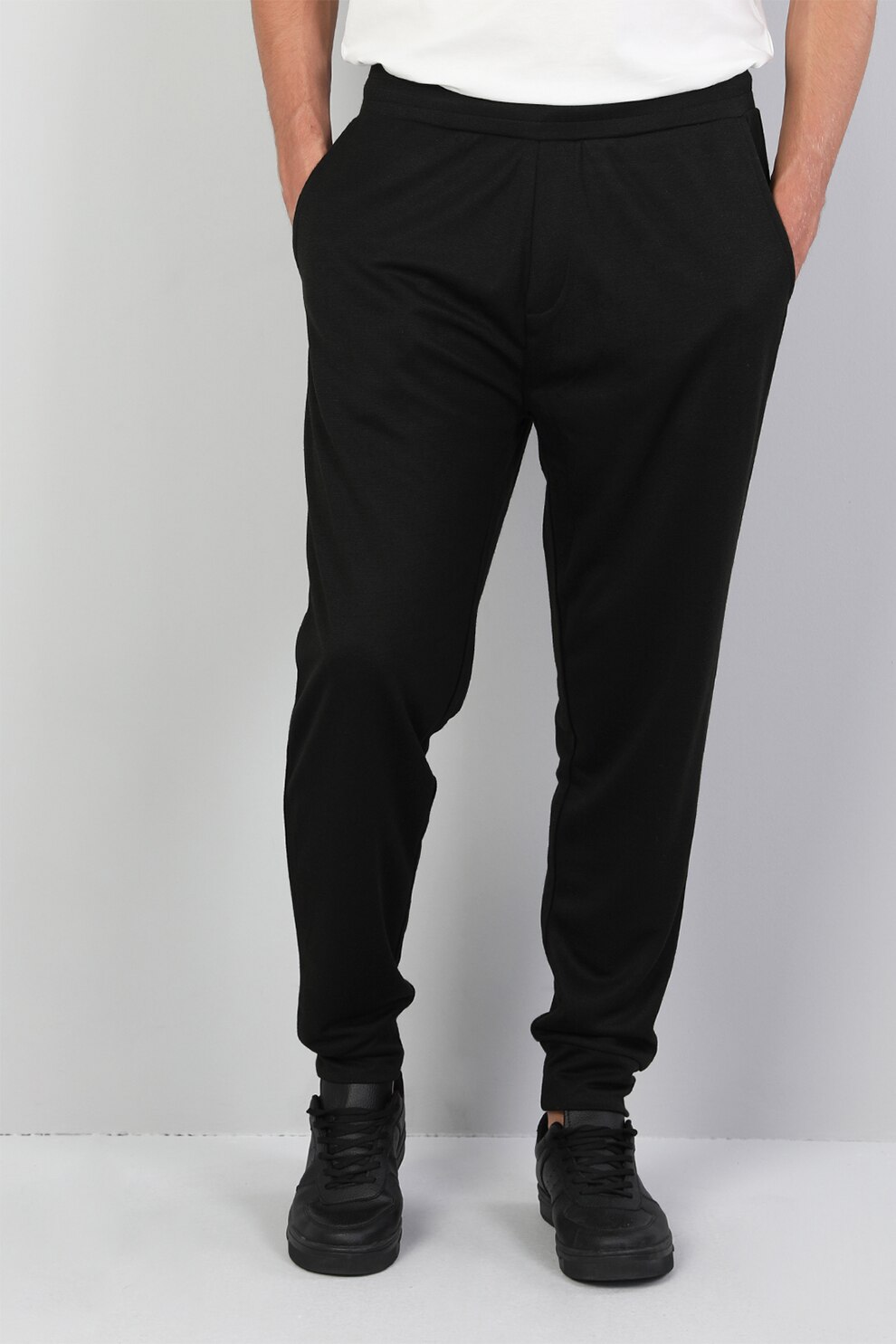 COLIN'S, Pantaloni sport slim fit cu buzunare oblice, Negru