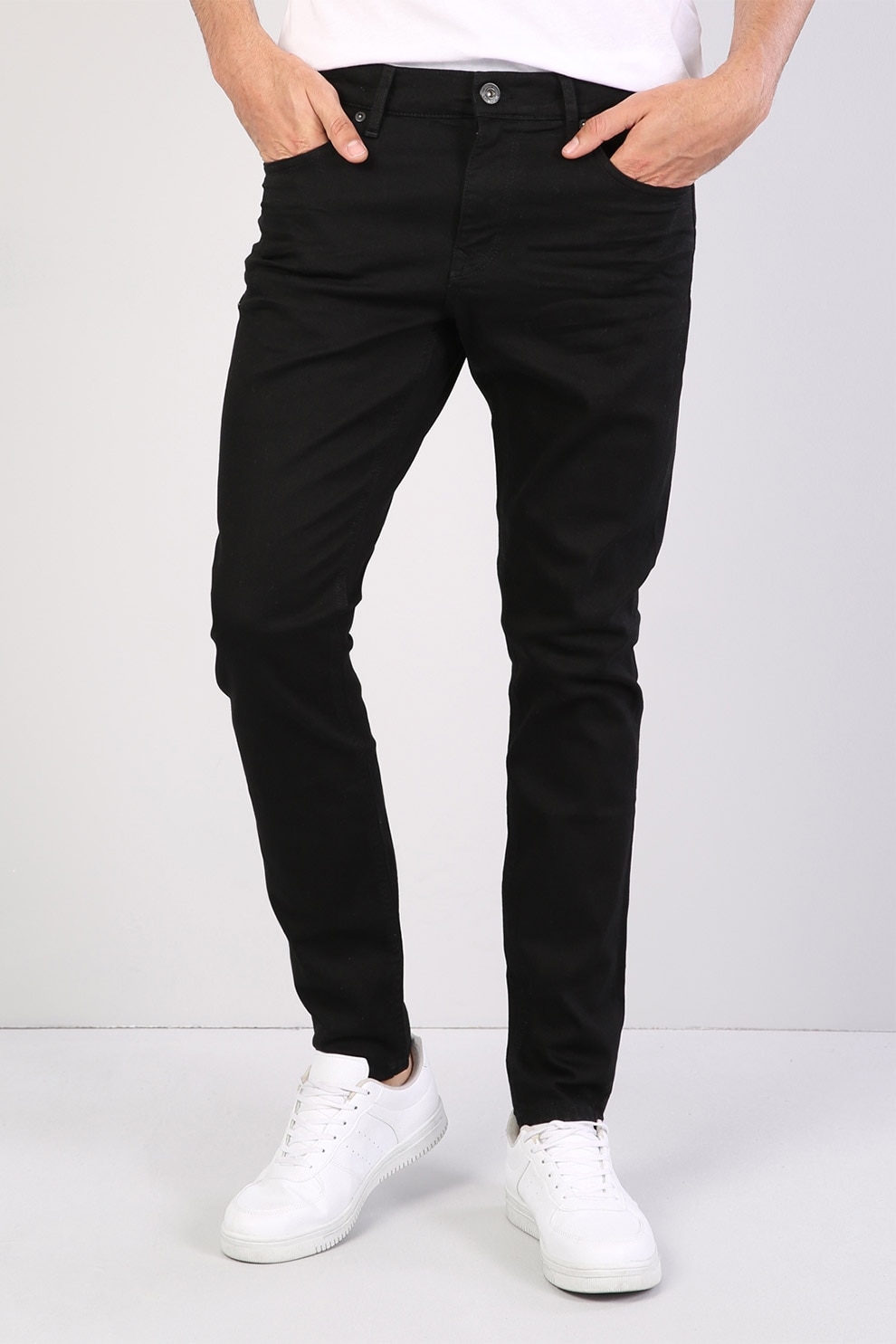 COLIN'S, Blugi slim fit cu model cu 5 buzunare, Negru