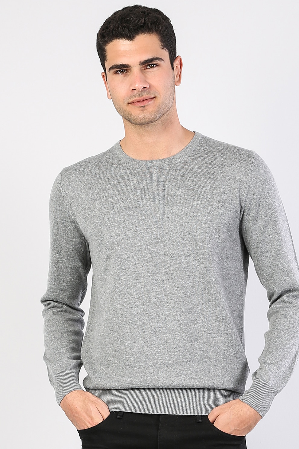 COLIN'S, Pulover regular fit din amestec de lana, Gri melange