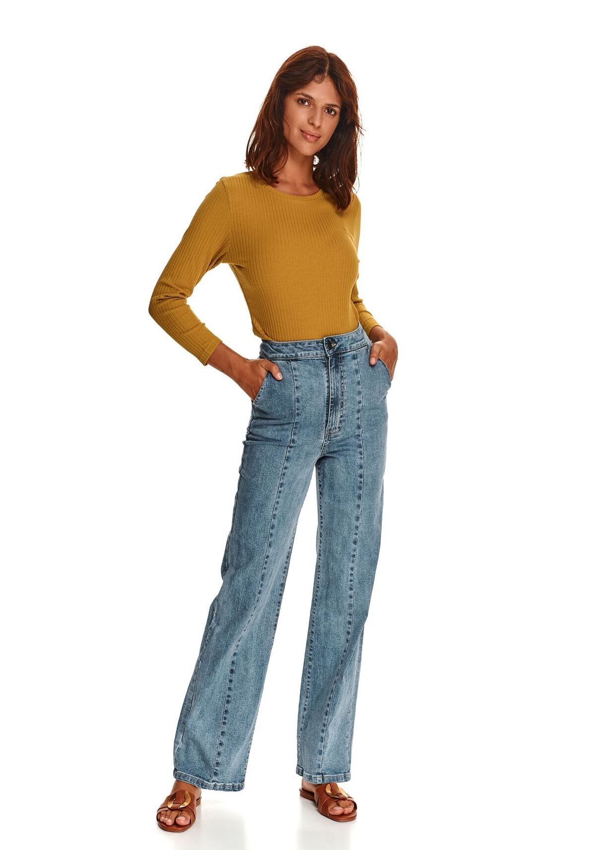 Pantaloni femei, TOP SECRET, SSP3842, Albastru, 42