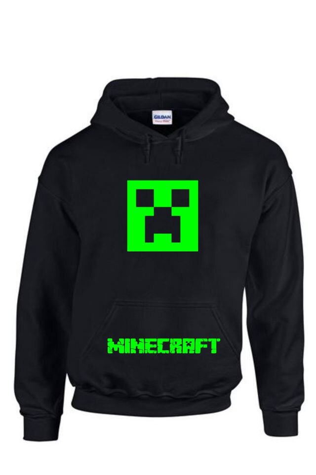 Hanorac barbati personalizat, Minecraft , Gildan, Negru