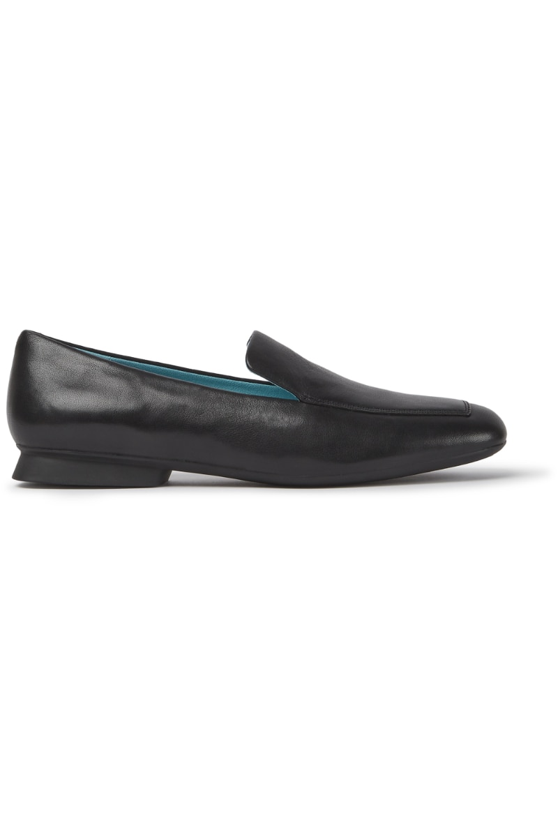 Mocasini cu Toc de 1.8 Camper Twins, Piele naturala, Negru, Negru