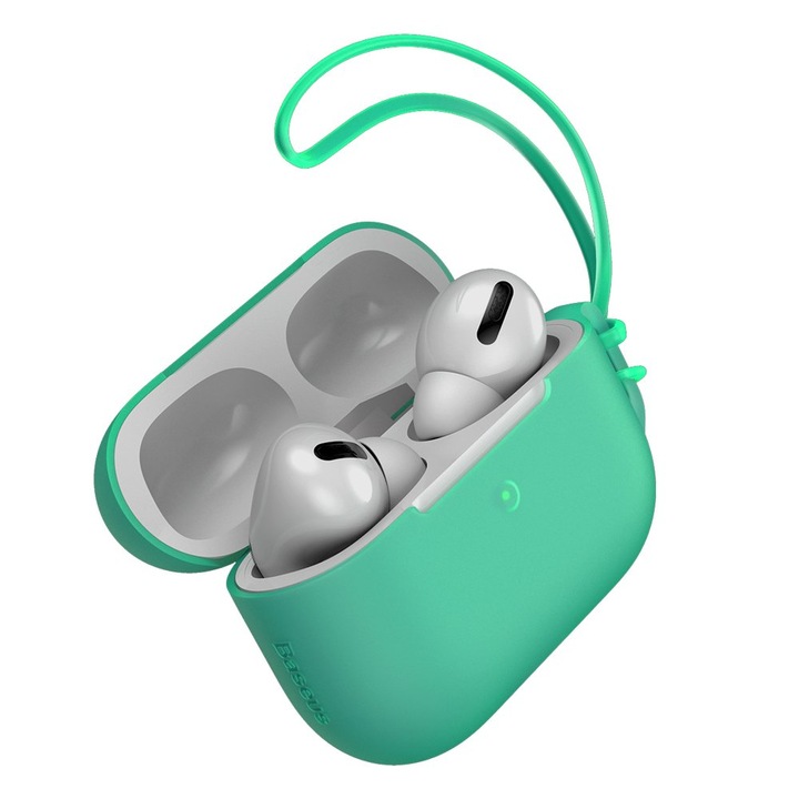Husa de protectie pentru AirPods Pro, Baseus, Silicon, Verde