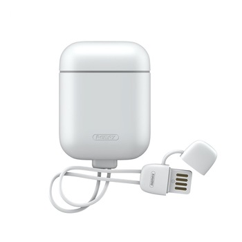 Husa de protectie Remax pentru Apple AirPods 1 si 2, cablu Lightning integrat, Alb, CBO-BBL3106 Husa de protectie Remax pentru Apple AirPods 1 si 2, cablu Lightning integrat, Alb, CBO-BBL3106