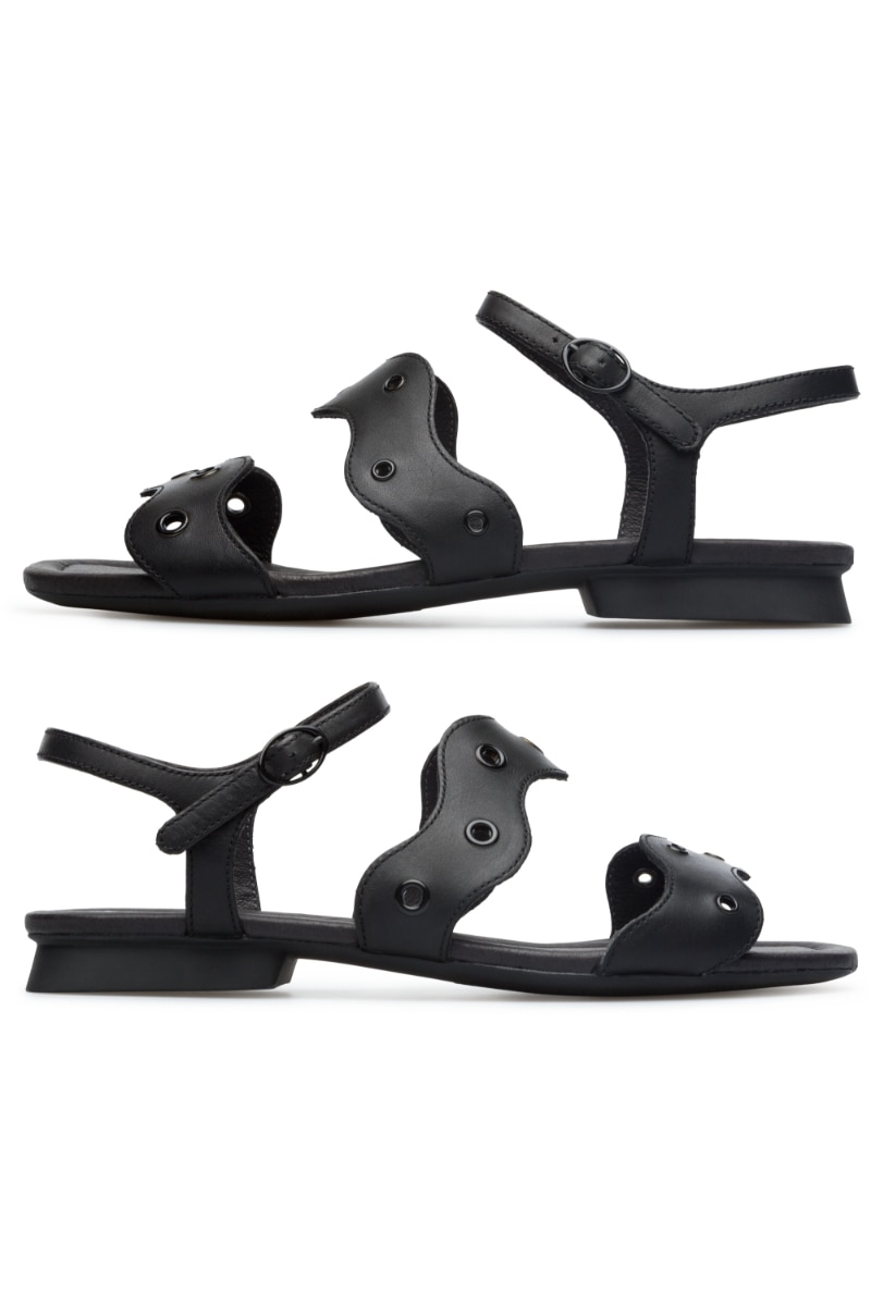 Sandale dama Twins, Camper, Piele naturala, Negru, Negru