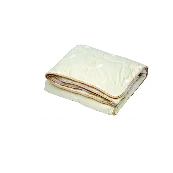 Pilota lana premium, bumbac/lana, alb, 140 x 200 cm