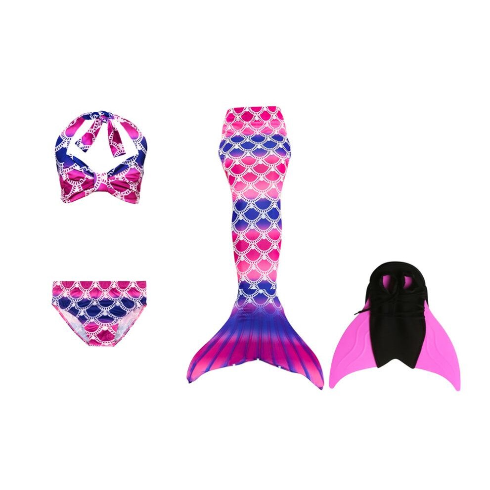 Set costum de baie Sirena, Roz/Albastru