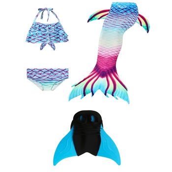 Set costum de baie Sirena, Albastru/Visiniu Set costum de baie Sirena, Albastru/Visiniu