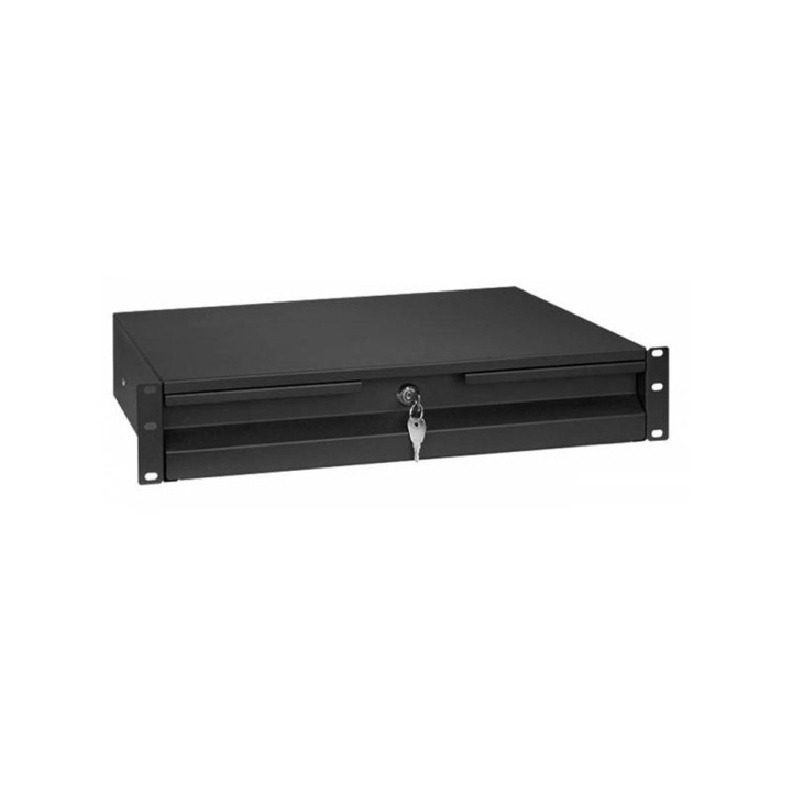Stalflex rd19-2u-b 19" 2u zárható fekete rack fiók