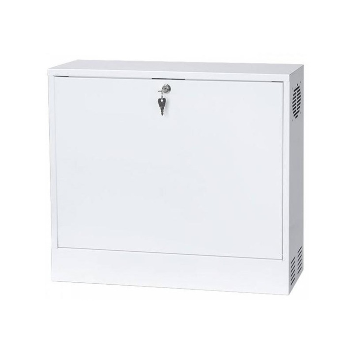 Stalflex cr19-2u-130-w 19" 2u 130 mm mély fehér fém ajtós fém szekrény