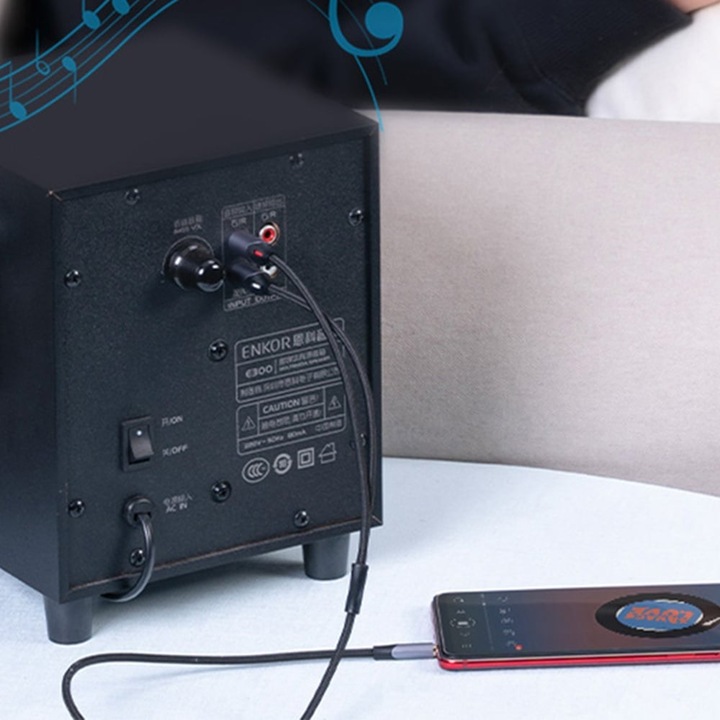 Audio jack kábel 3,5 mm-es apa - 2x RCA apa, Vention, 3m, szürke