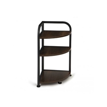 Raft Coltar cu 3 Polite Bigshot BS0614BR, Cadru Metalic, 61.5 46 x 32 cm, Maro inchis Raft Coltar cu 3 Polite Bigshot BS0614BR, Cadru Metalic, 61.5 46 x 32 cm, Maro inchis