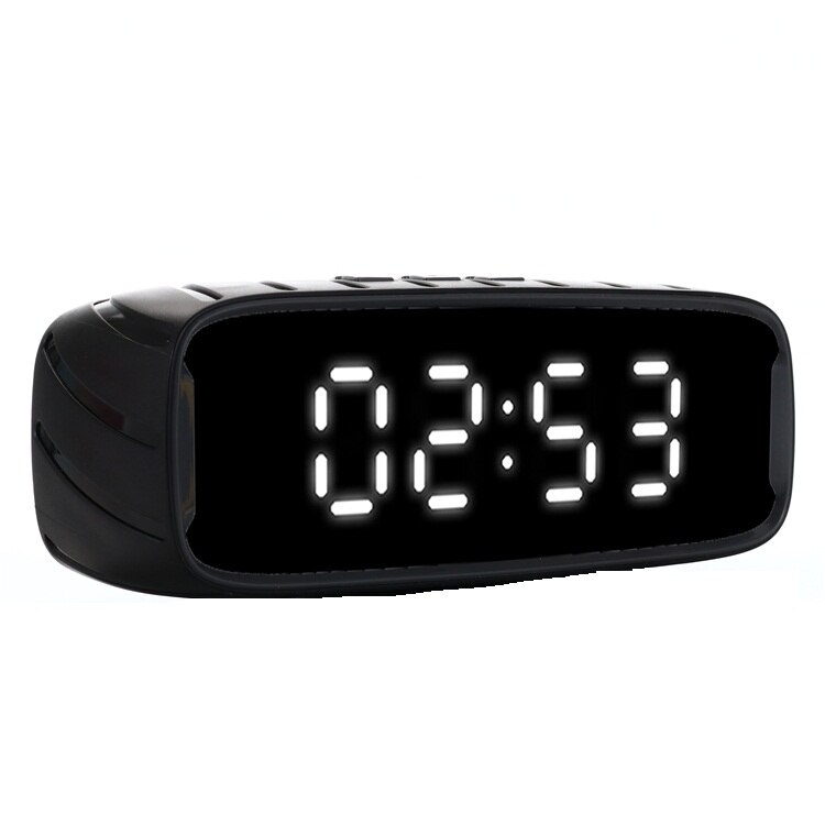 Boxa portabila, Bluetooth, Wireless, ceas, radio FM, port USB, TF Card, negru, 20x6x7.6 cm