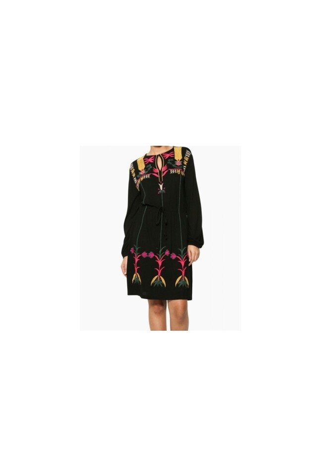 Rochie Desigual Georgette, Negru, L