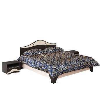 Set Pat Laguna cu 2 Noptiere, 160x200cm, Wenge Set Pat Laguna cu 2 Noptiere, 160x200cm, Wenge